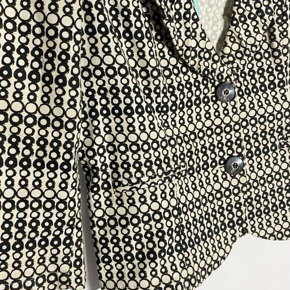 CAbi Black & Cream Printed Du Jour Cotton Office Blazer WMN'S SZ 4 - Picture 4 of 12
